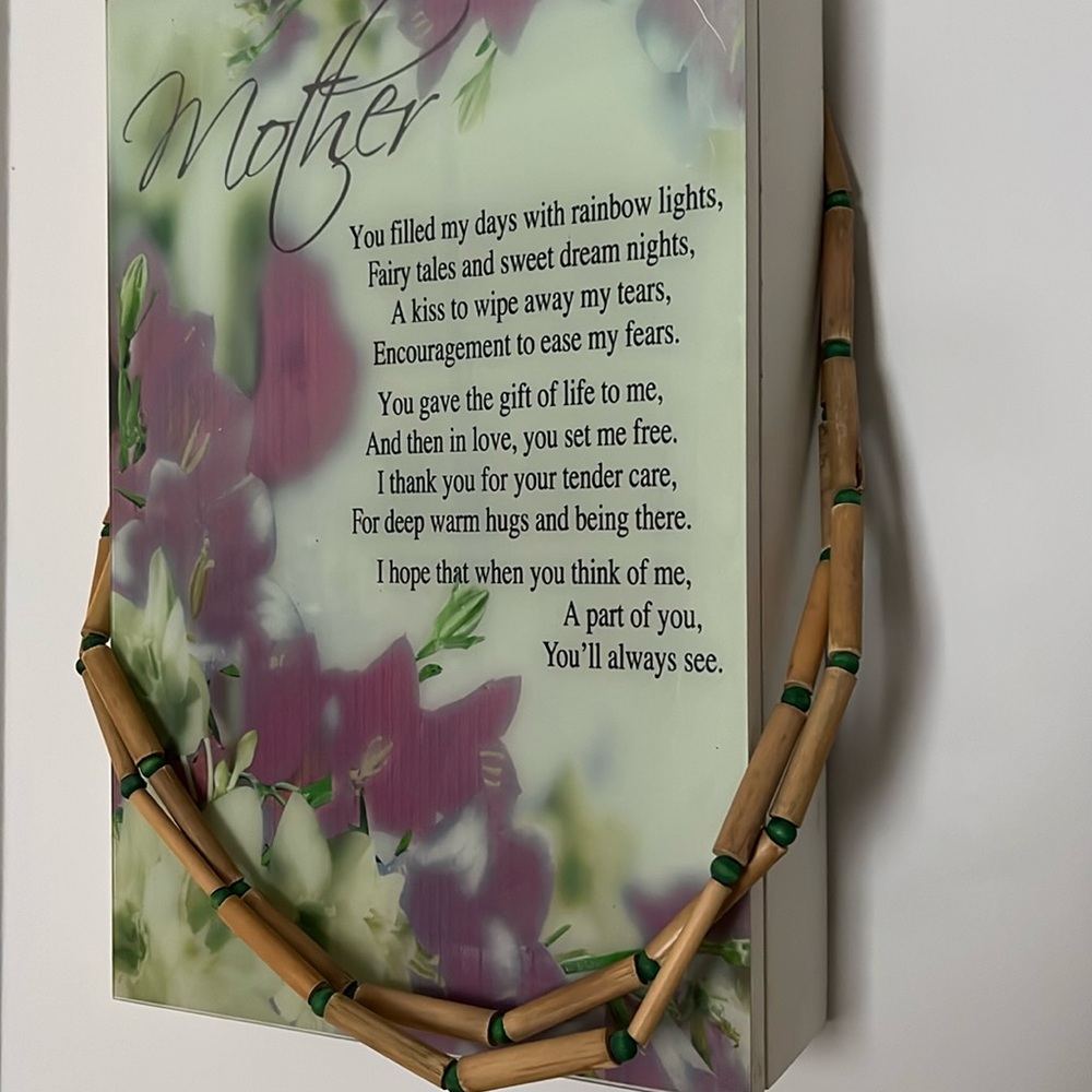 Bamboo Necklace with green beads